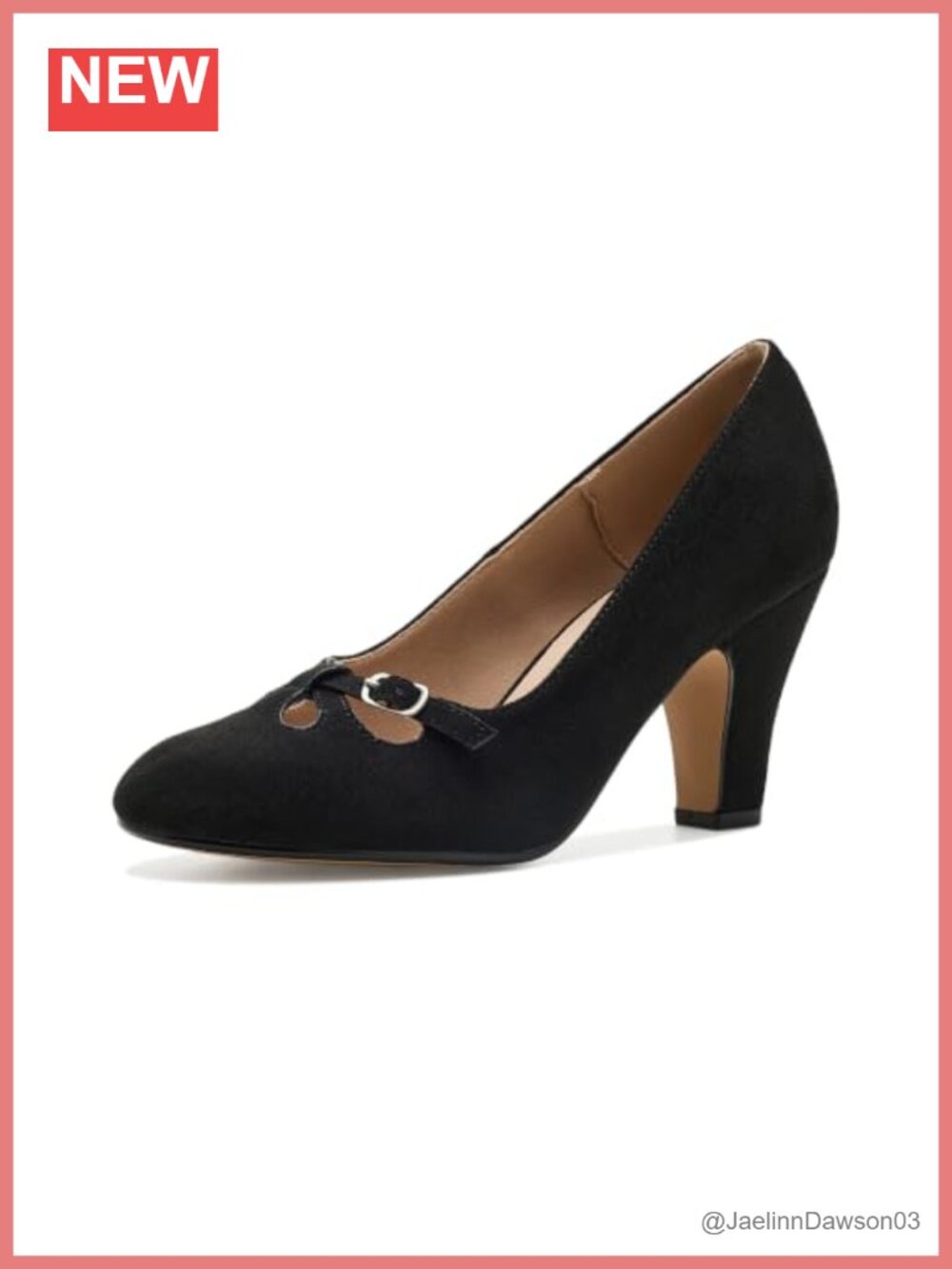 Women's Slip-On PU Leather Mid Heel Pumps with Bow Detail